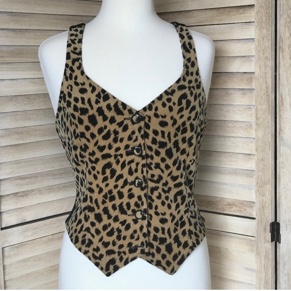 Vintage Betsey Johnson Leopard Print Vest